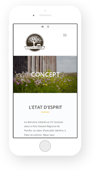 Site internet Country-Lodge version mobile