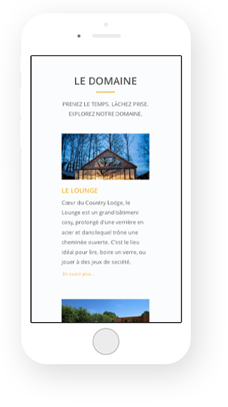Site internet Country-Lodge version mobile