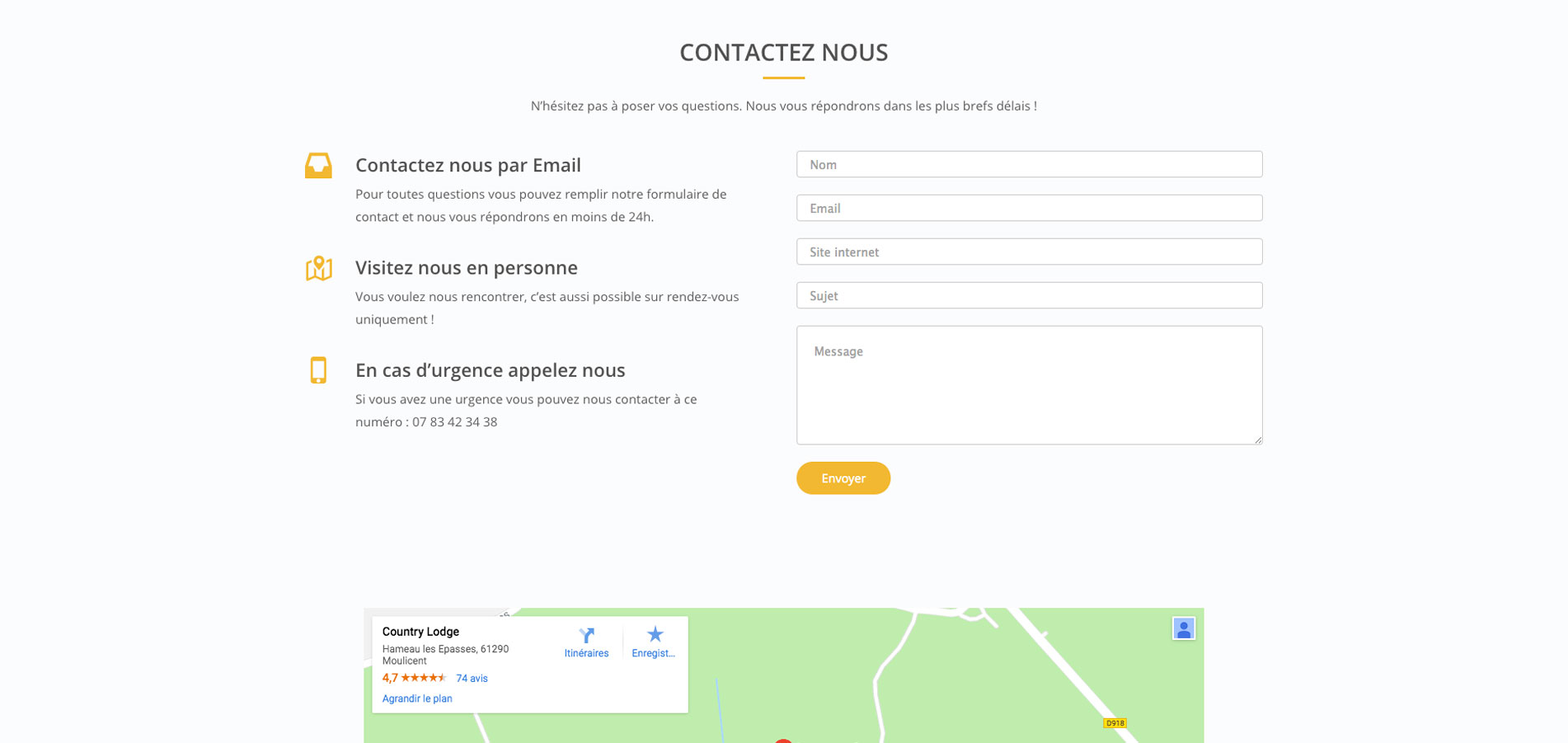 Country-Lodge formulaire de contact