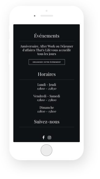 Site internet That's Life version mobile